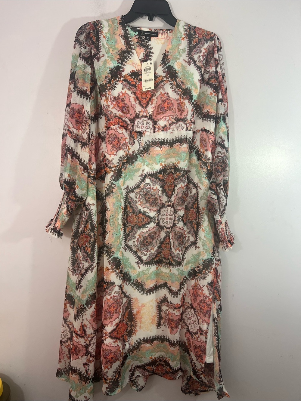 INC International Concepts 4X Paisley Boho Maxi Dress NWT Amalfi Medina pls Size